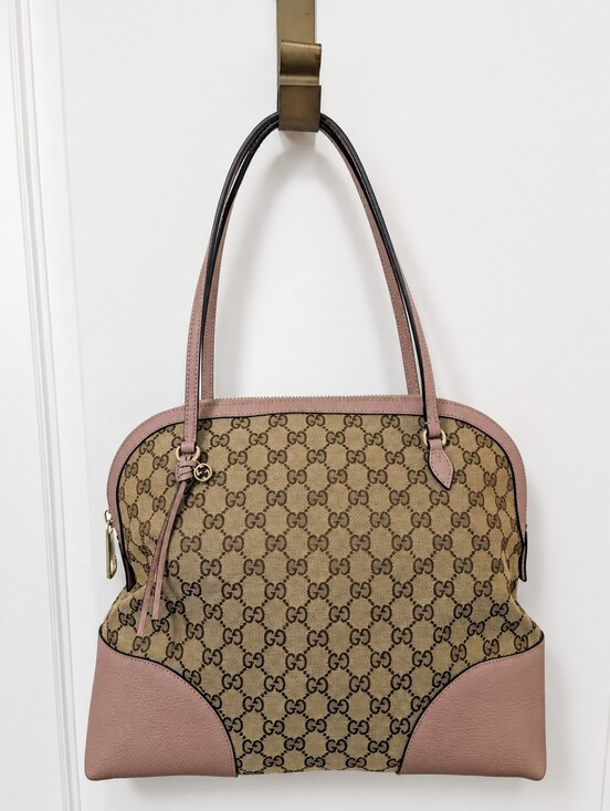 Gucci Handbags - Gucci Pink GG Canvas Top-Handle Tote